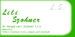 lili szohner business card